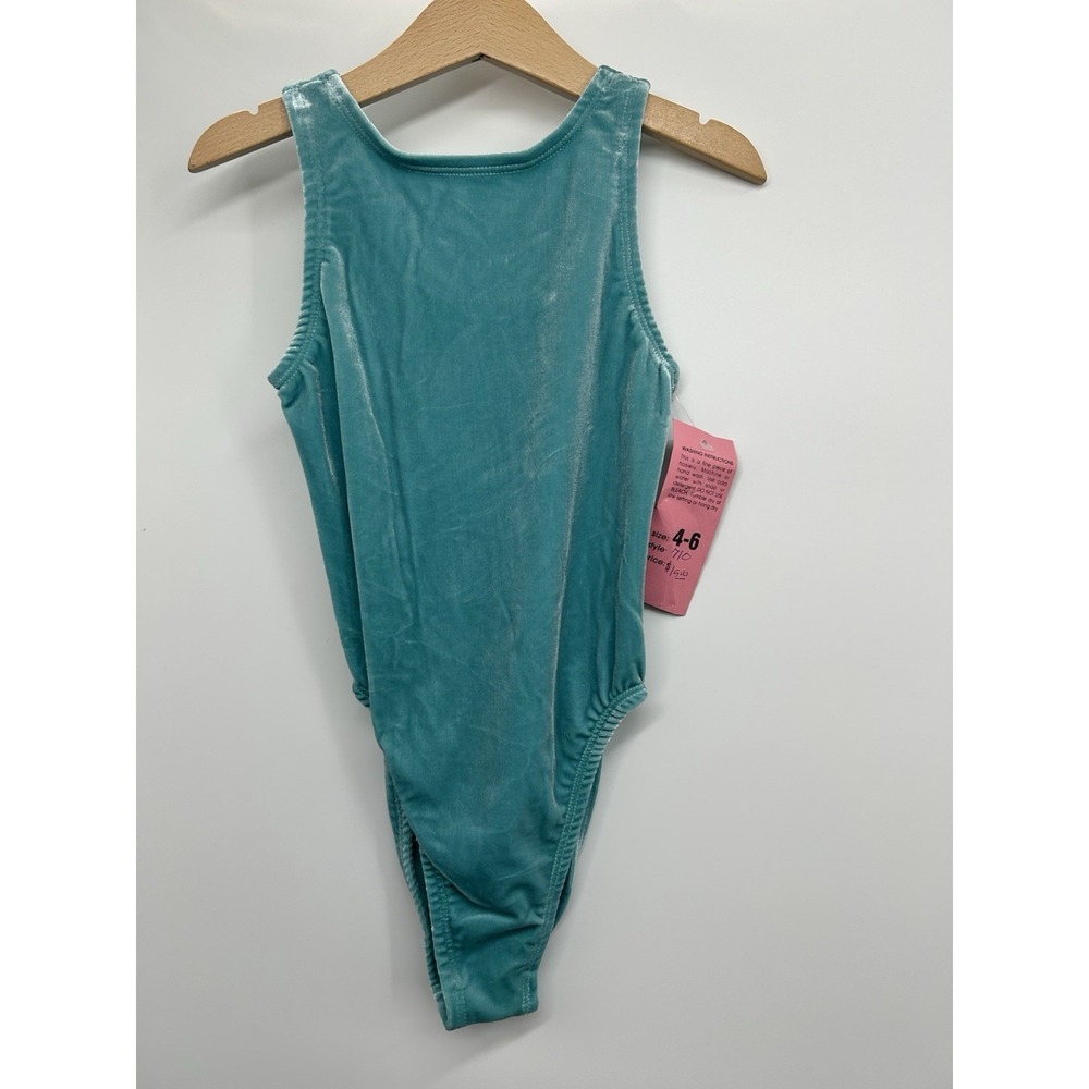 Leotard Dance Girls 4-6 Teal Velvet